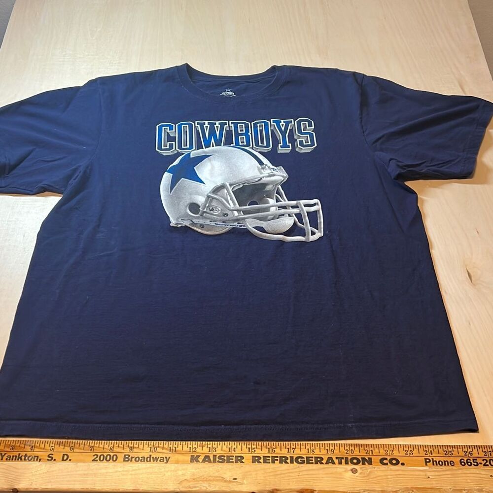 Dallas Cowboys Helmet TShirt Blue On Field Short‎ Sleeve Mens 2XL